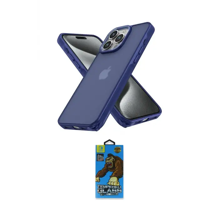 ieg™ iPhone 14 Pro Kılıf Atlas Form - Siyah 18D Cam Ekran Koruyucu