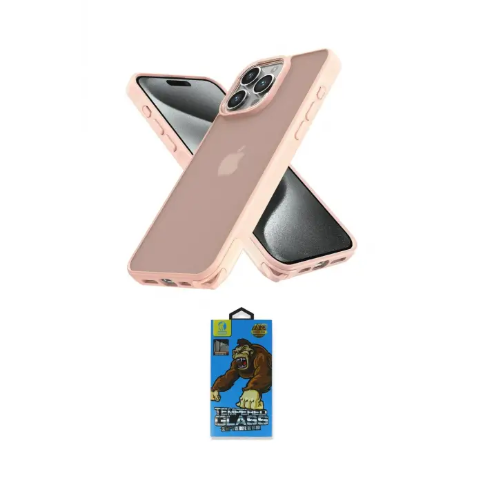 ieg™ iPhone 14 Pro Kılıf Atlas Form - Siyah 18D Cam Ekran Koruyucu
