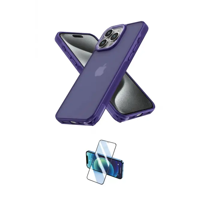 ieg™ iPhone 14 Pro Kılıf Atlas Form - Siyah 3D Antistatik Cam Ekran Koruyucu