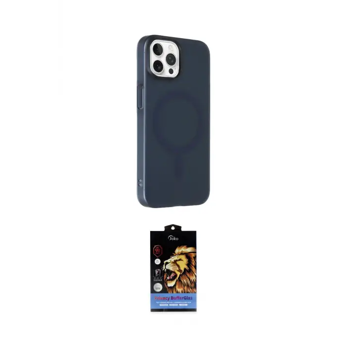 ieg™ iPhone 14 Pro Kılıf Çekirdek Modern Prime - Siyah Buffer Hayalet Cam Ekran Koruyucu