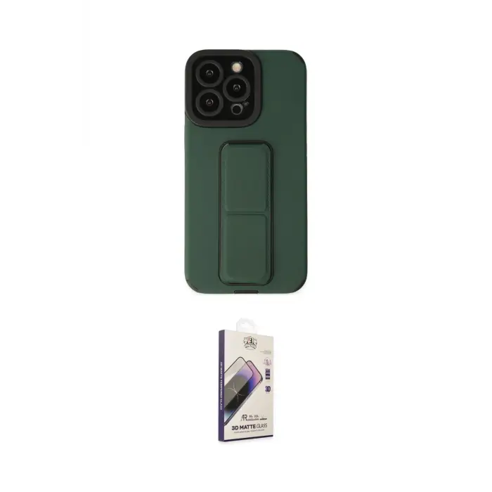 ieg™ iPhone 14 Pro Kılıf Çekirdek Yansıma - Siyah Bilvis 3D Mat Cam Ekran Koruyucu