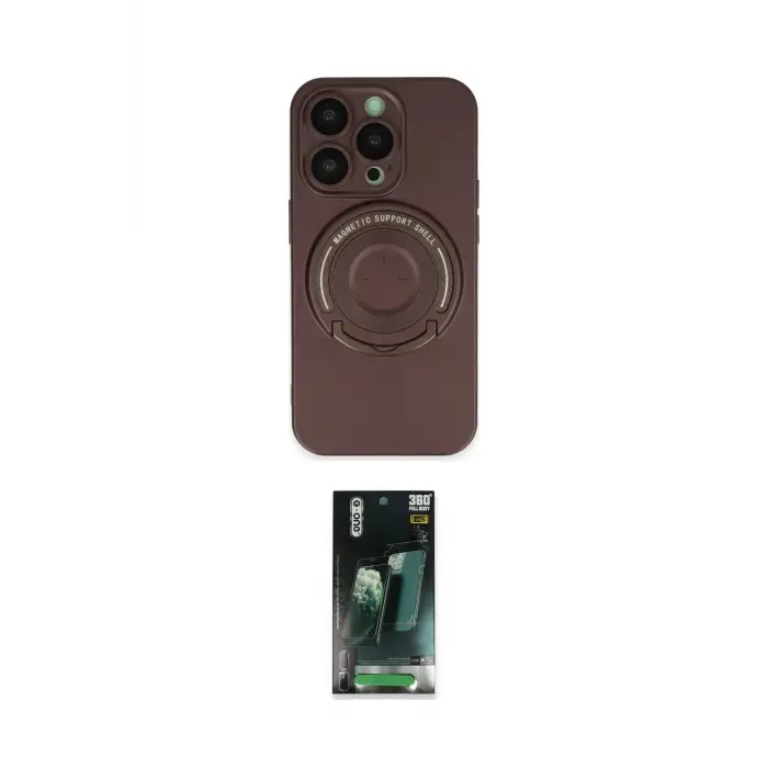 ieg™ iPhone 14 Pro Kılıf Eksen Klasik Prime - Siyah 360 Mat Full Body Arka Koruyucu