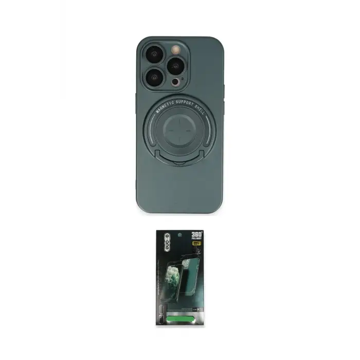 ieg™ iPhone 14 Pro Kılıf Eksen Klasik Prime - Siyah 360 Mat Full Body Arka Koruyucu