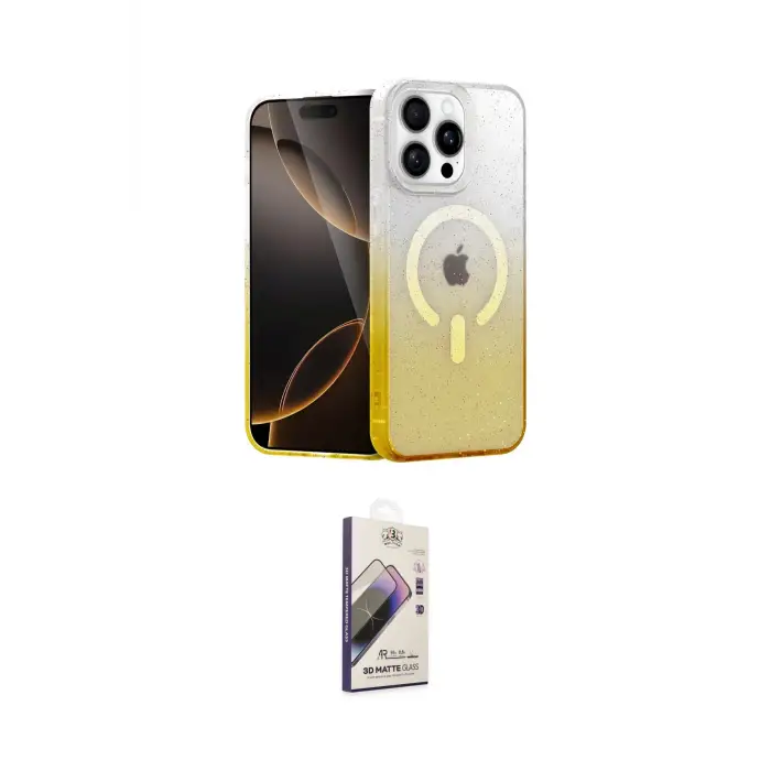 ieg™ iPhone 14 Pro Kılıf Eksen Minimal Özel Seri - Siyah Bilvis 3D Mat Cam Ekran Koruyucu