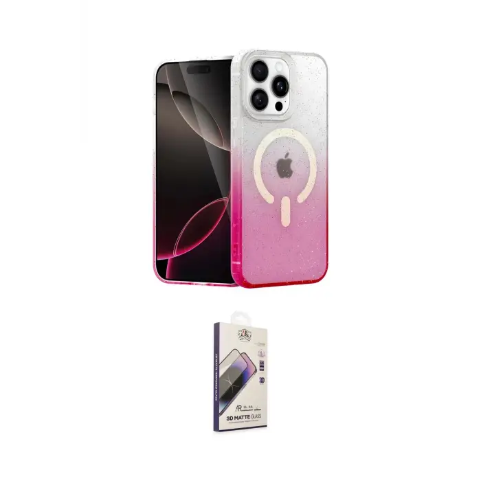 ieg™ iPhone 14 Pro Kılıf Eksen Minimal Özel Seri - Siyah Bilvis 3D Mat Cam Ekran Koruyucu