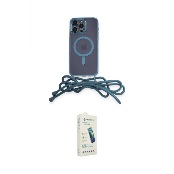 ieg™ iPhone 14 Pro Kılıf Eksen Özel Seri - Şeffaf Pasifik Cam Ekran Koruyucu