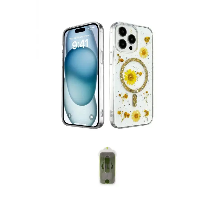 ieg™ iPhone 14 Pro Kılıf Kozmos Doku - Siyah Joko Magic 5D Hayalet Cam