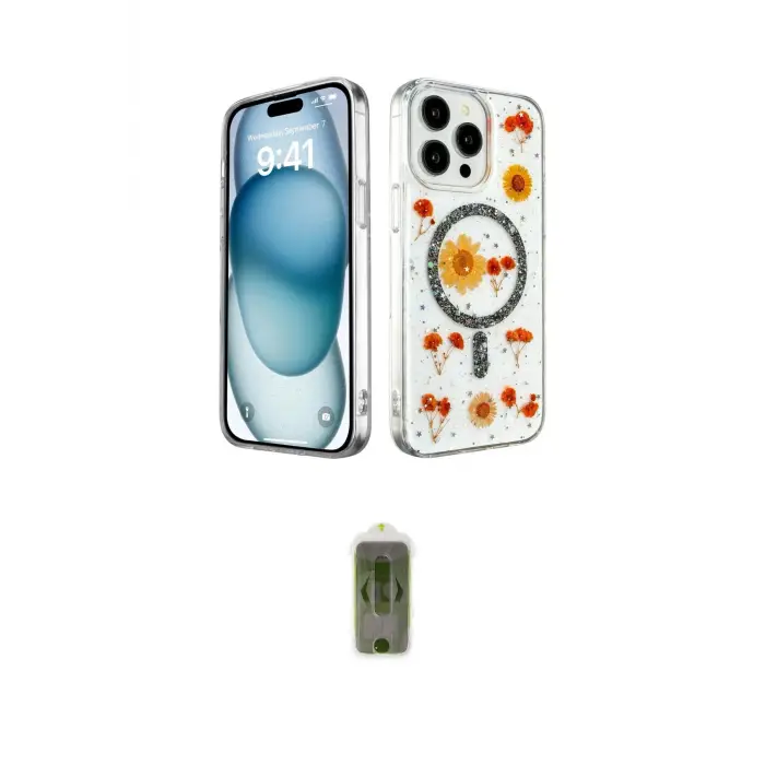 ieg™ iPhone 14 Pro Kılıf Kozmos Doku - Siyah Joko Magic 5D Hayalet Cam
