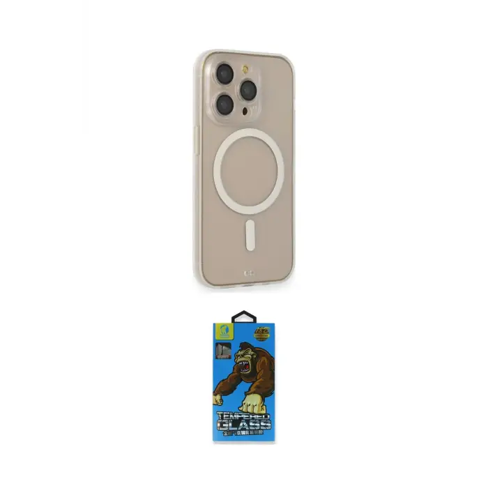 ieg™ iPhone 14 Pro Kılıf Siluet Işık Koleksiyonu - Siyah 18D Cam Ekran Koruyucu