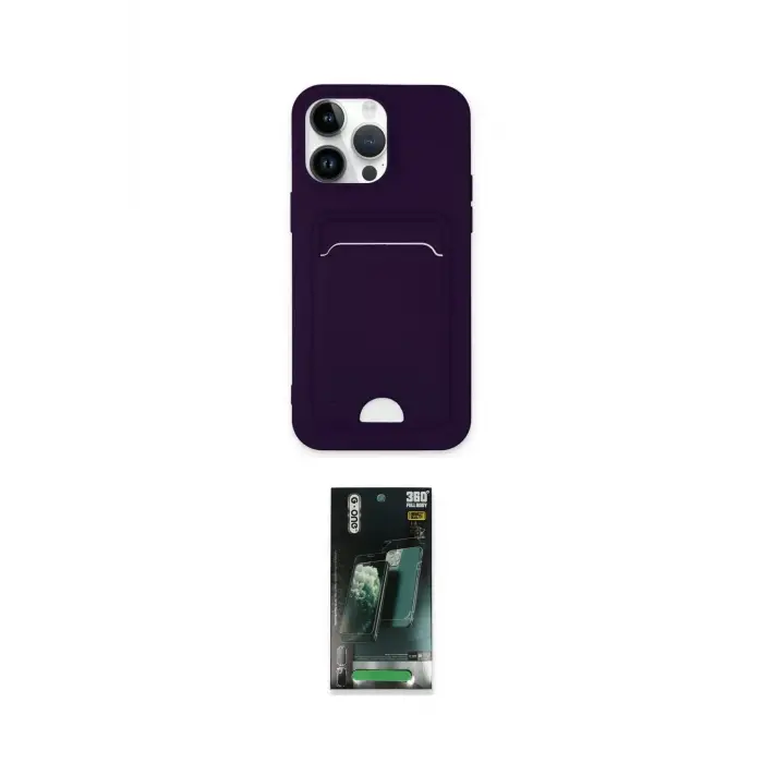 ieg™ iPhone 14 Pro Kılıf Vadi Çizgi Prime - Siyah 360 Mat Full Body Arka Koruyucu