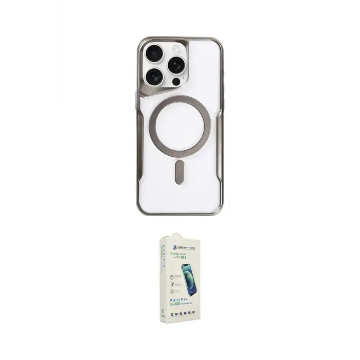 ieg™ iPhone 14 Pro Kılıf Yadigar Klasik Özel Seri - Şeffaf Pasifik Cam Ekran Koruyucu