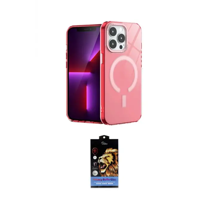 ieg™ iPhone 14 Pro Kılıf Yankı Çizgi - Siyah Buffer Hayalet Cam Ekran Koruyucu