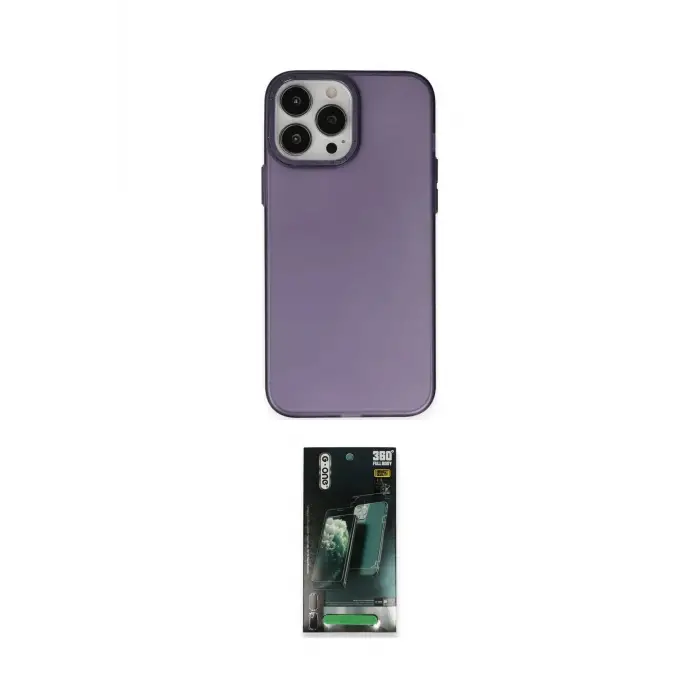 ieg™ iPhone 14 Pro Max Kılıf Ahenk Çizgi Prime - Şeffaf 360 Full Body Arka Koruyucu