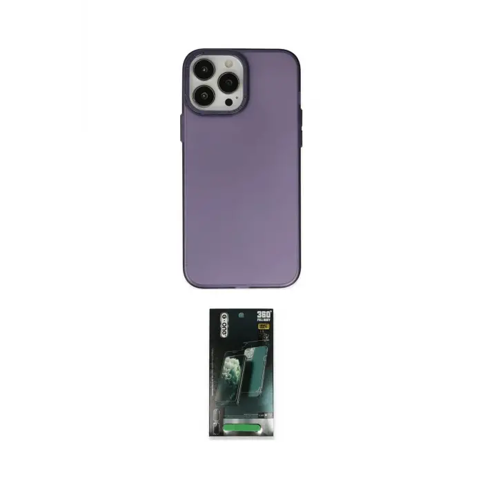 ieg™ iPhone 14 Pro Max Kılıf Ahenk Çizgi Prime - Şeffaf 360 Full Body Arka Koruyucu
