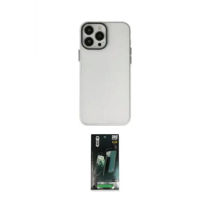 ieg™ iPhone 14 Pro Max Kılıf Ahenk Çizgi Prime - Şeffaf 360 Full Body Arka Koruyucu