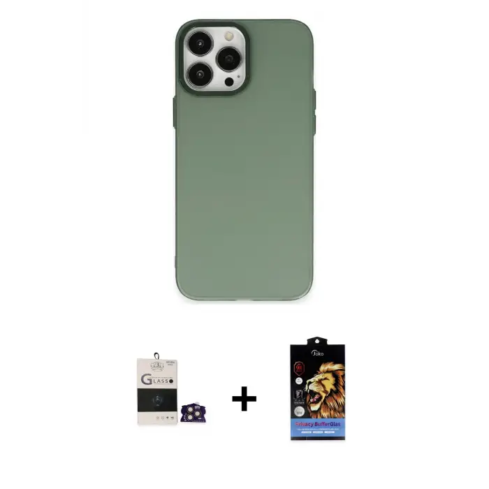 ieg™ iPhone 14 Pro Max Kılıf Ahenk Çizgi Prime - Siyah Buffer Hayalet Cam Ekran Koruyucu + Bilvis Titan Kamera Lens - GD
