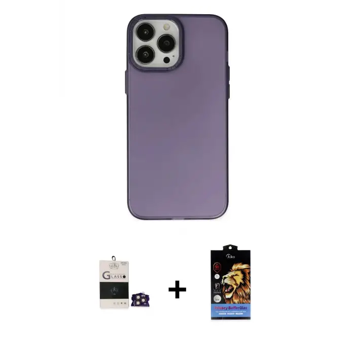 ieg™ iPhone 14 Pro Max Kılıf Ahenk Çizgi Prime - Siyah Buffer Hayalet Cam Ekran Koruyucu + Bilvis Titan Kamera Lens - GD