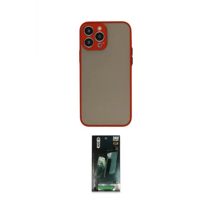 ieg™ iPhone 14 Pro Max Kılıf Ahenk Çizgi Serisi - Şeffaf 360 Full Body Arka Koruyucu