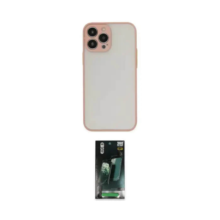 ieg™ iPhone 14 Pro Max Kılıf Ahenk Çizgi Serisi - Şeffaf 360 Full Body Arka Koruyucu