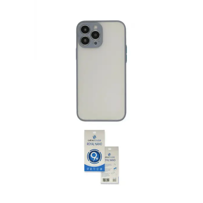 ieg™ iPhone 14 Pro Max Kılıf Ahenk Çizgi Serisi - Şeffaf Royal Nano Ekran Koruyucu