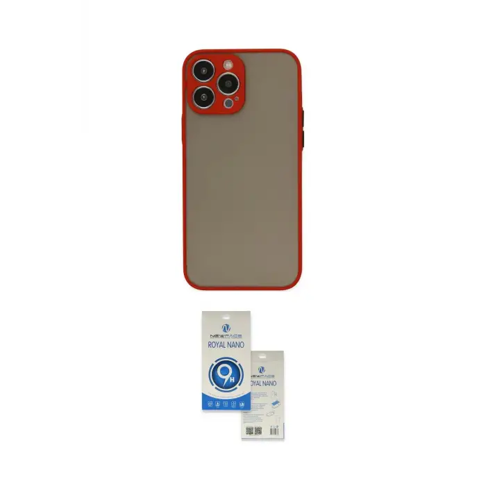 ieg™ iPhone 14 Pro Max Kılıf Ahenk Çizgi Serisi - Şeffaf Royal Nano Ekran Koruyucu