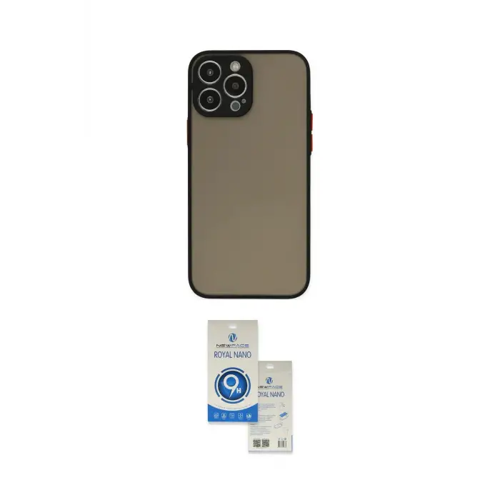 ieg™ iPhone 14 Pro Max Kılıf Ahenk Çizgi Serisi - Şeffaf Royal Nano Ekran Koruyucu