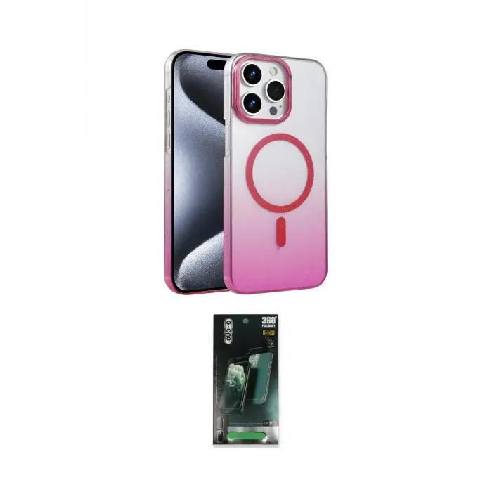 ieg™ iPhone 14 Pro Max Kılıf Ahenk Doku Özel Seri - Siyah 360 Mat Full Body Arka Koruyucu