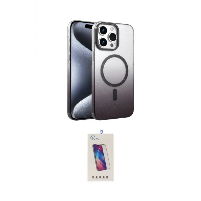 ieg™ iPhone 14 Pro Max Kılıf Ahenk Doku Özel Seri - Siyah Joko 5D Cam