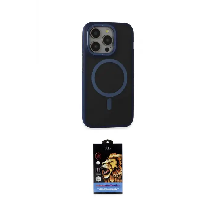 ieg™ iPhone 14 Pro Max Kılıf Ahenk Form Serisi - Siyah Buffer Hayalet Cam Ekran Koruyucu