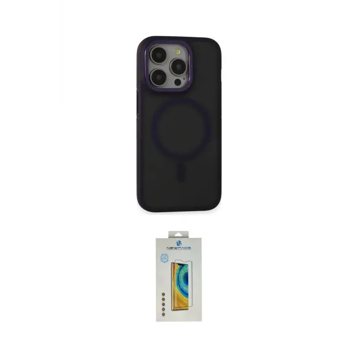 ieg™ iPhone 14 Pro Max Kılıf Ahenk Form Serisi - Siyah Polymer Nano Ekran Koruyucu
