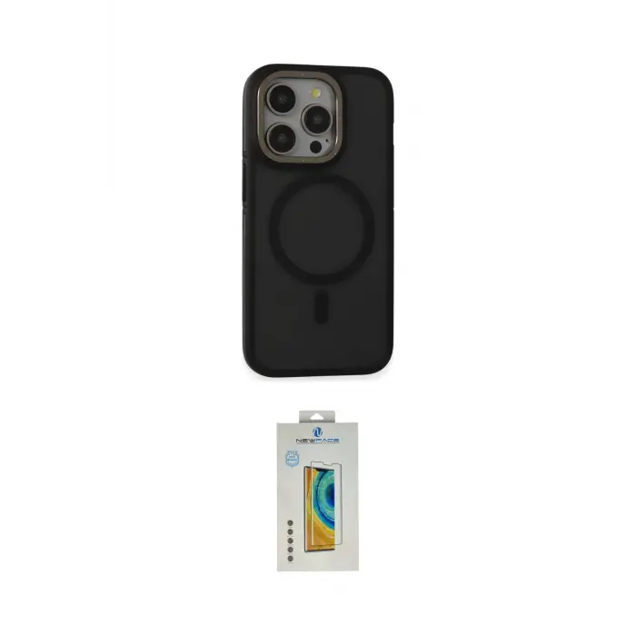ieg™ iPhone 14 Pro Max Kılıf Ahenk Form Serisi - Siyah Polymer Nano Ekran Koruyucu