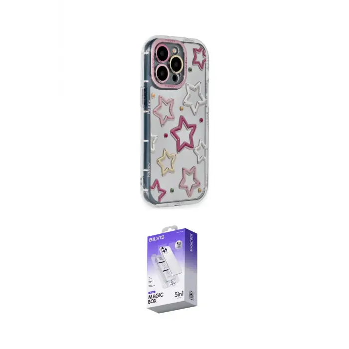 ieg™ iPhone 14 Pro Max Kılıf Ahenk Modern Serisi - Siyah Bilvis 5in1 3D Magic Cam Ekran Koruyucu