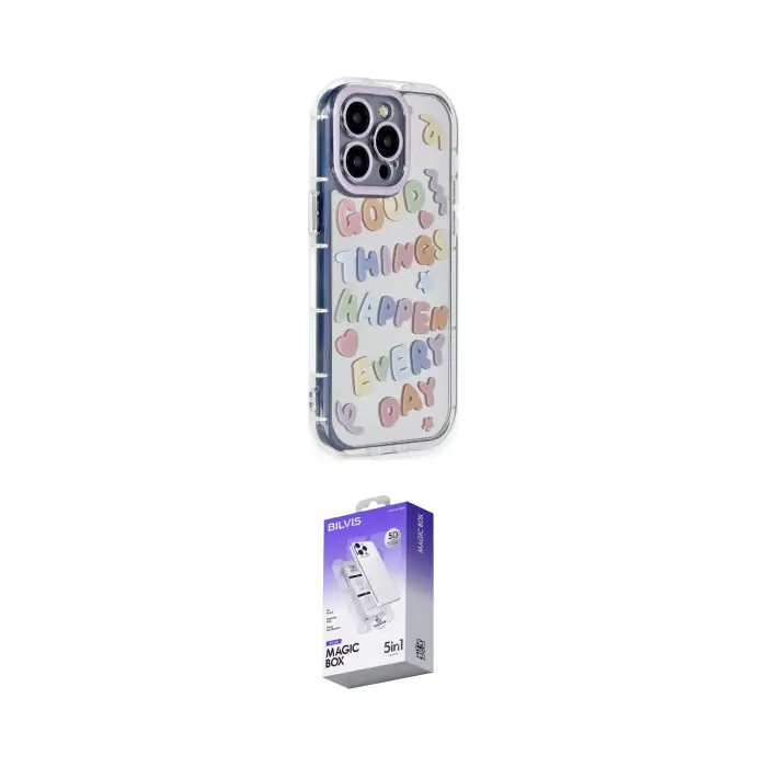 ieg™ iPhone 14 Pro Max Kılıf Ahenk Modern Serisi - Siyah Bilvis 5in1 3D Magic Cam Ekran Koruyucu