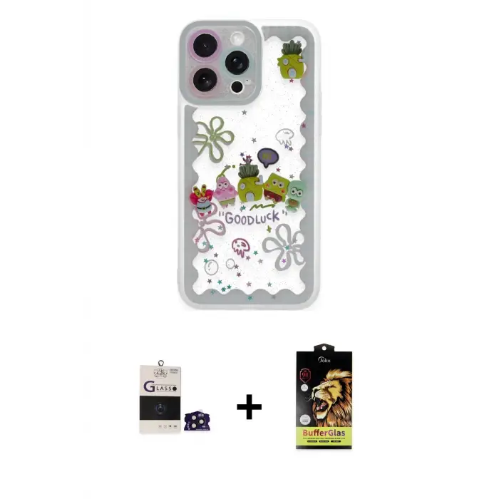 ieg™ iPhone 14 Pro Max Kılıf Çekirdek Asil - Siyah Buffer Cam Ekran Koruyucu + Bilvis Titan Kamera Lens - DNMR