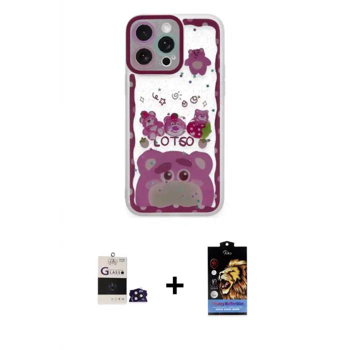 ieg™ iPhone 14 Pro Max Kılıf Çekirdek Asil - Siyah Buffer Hayalet Cam Ekran Koruyucu + Bilvis Titan Kamera Lens - DNMR