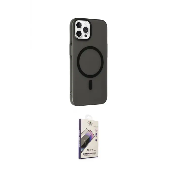 ieg™ iPhone 14 Pro Max Kılıf Çekirdek Modern Prime - Siyah Bilvis 3D Mat Cam Ekran Koruyucu