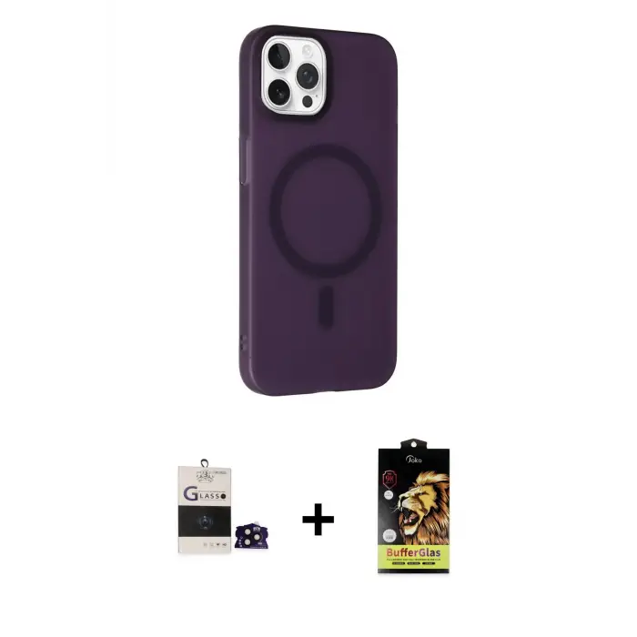 ieg™ iPhone 14 Pro Max Kılıf Çekirdek Modern Prime - Siyah Buffer Cam Ekran Koruyucu + Bilvis Titan Kamera Lens - SH