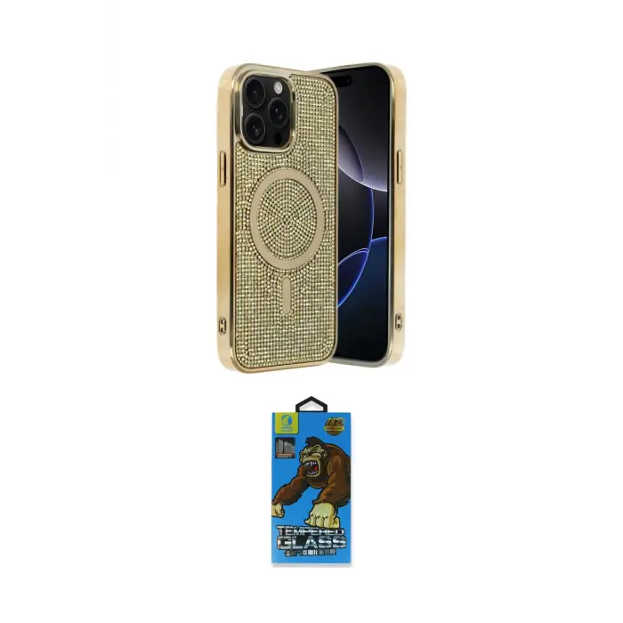 ieg™ iPhone 14 Pro Max Kılıf Eksen Çizgi - Siyah 18D Cam Ekran Koruyucu
