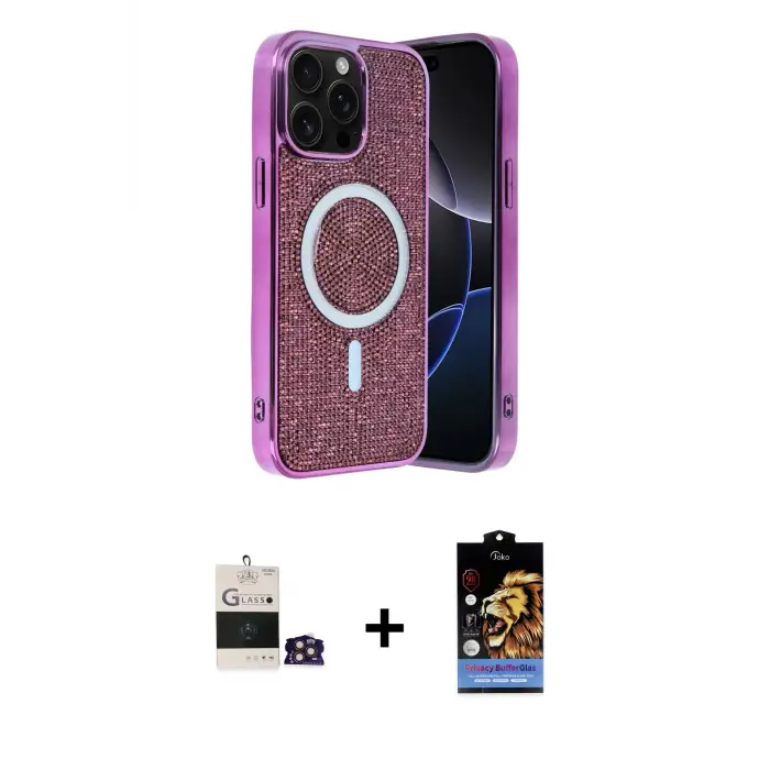 ieg™ iPhone 14 Pro Max Kılıf Eksen Çizgi - Siyah Buffer Hayalet Cam Ekran Koruyucu + Bilvis Titan Kamera Lens - GD