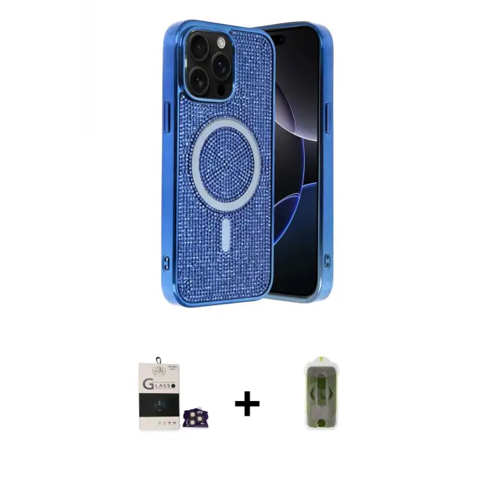 ieg™ iPhone 14 Pro Max Kılıf Eksen Çizgi - Siyah Joko Magic 5D Hayalet Cam + Bilvis Titan Kamera Lens - GD