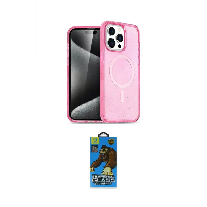 ieg™ iPhone 14 Pro Max Kılıf Eksen Doku Koleksiyonu - Siyah 18D Cam Ekran Koruyucu