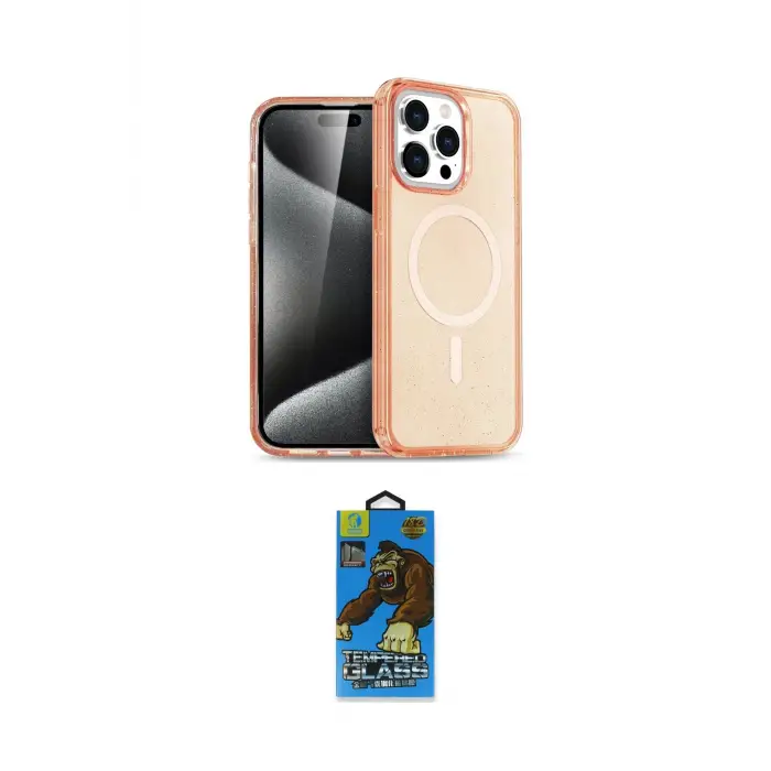 ieg™ iPhone 14 Pro Max Kılıf Eksen Doku Koleksiyonu - Siyah 18D Cam Ekran Koruyucu