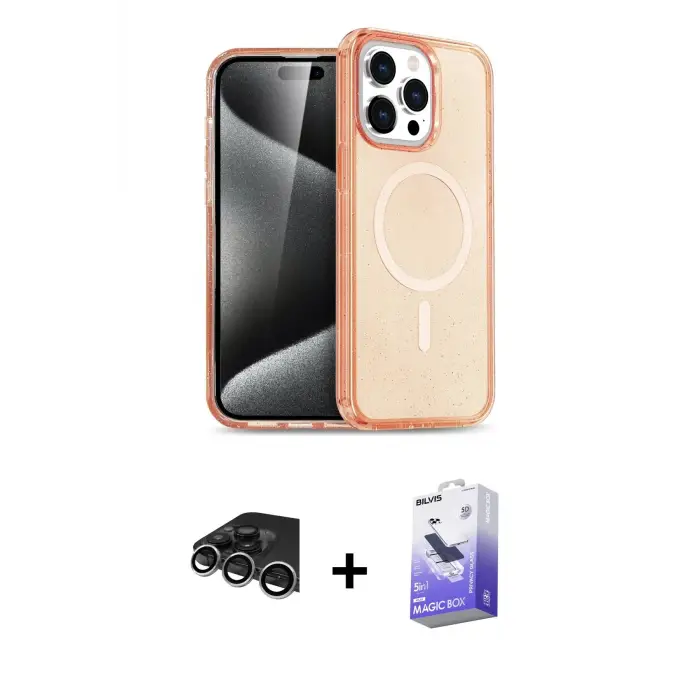 ieg™ iPhone 14 Pro Max Kılıf Eksen Doku Koleksiyonu - Siyah Bilvis 5in1 5D Magic Hayalet Cam Ekran Koruyucu + Raze Metal Kamera Lens - GS