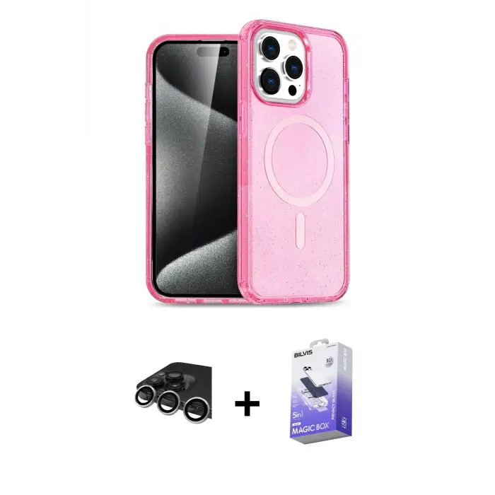ieg™ iPhone 14 Pro Max Kılıf Eksen Doku Koleksiyonu - Siyah Bilvis 5in1 5D Magic Hayalet Cam Ekran Koruyucu + Raze Metal Kamera Lens - GS