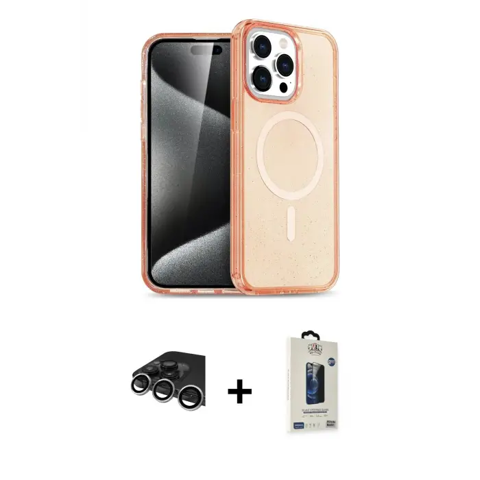 ieg™ iPhone 14 Pro Max Kılıf Eksen Doku Koleksiyonu - Siyah Bilvis Hayalet Cam Ekran Koruyucu + Raze Metal Kamera Lens - GS