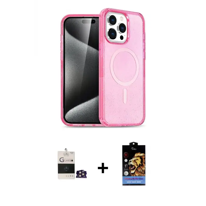 ieg™ iPhone 14 Pro Max Kılıf Eksen Doku Koleksiyonu - Siyah Buffer Hayalet Cam Ekran Koruyucu + Bilvis Titan Kamera Lens - GD