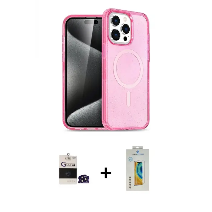ieg™ iPhone 14 Pro Max Kılıf Eksen Doku Koleksiyonu - Siyah Polymer Nano Ekran Koruyucu + Bilvis Titan Kamera Lens - DNMR