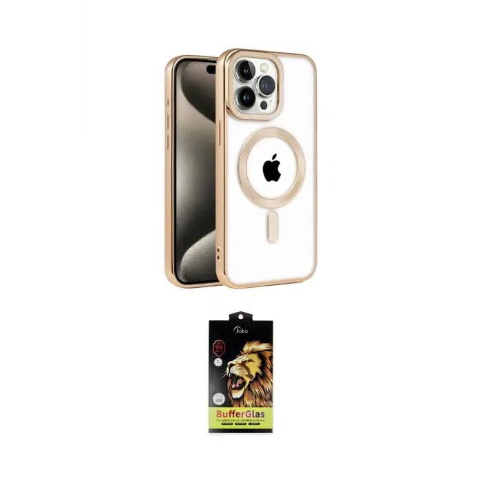 ieg™ iPhone 14 Pro Max Kılıf Eksen Form Koleksiyonu - Siyah Buffer Cam Ekran Koruyucu