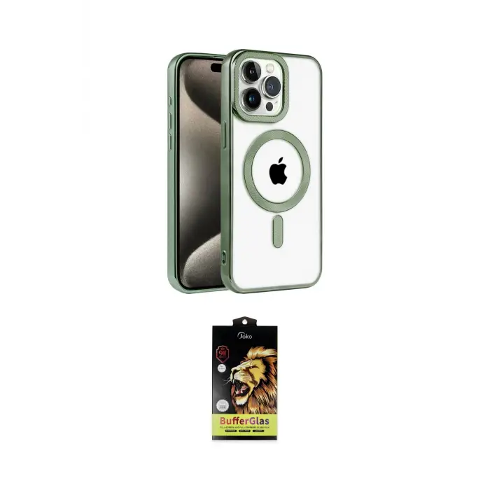 ieg™ iPhone 14 Pro Max Kılıf Eksen Form Koleksiyonu - Siyah Buffer Cam Ekran Koruyucu