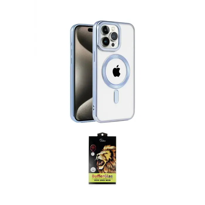ieg™ iPhone 14 Pro Max Kılıf Eksen Form Koleksiyonu - Siyah Buffer Cam Ekran Koruyucu